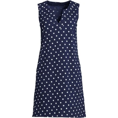 Lands' End Women's Cotton Jersey Sleeveless Swim Cover-up Dress - Image 4