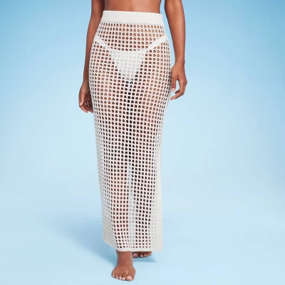 Women's Pull-On Crochet Cover Up Skirt - Shade & Shore™ Off-White - Image 4
