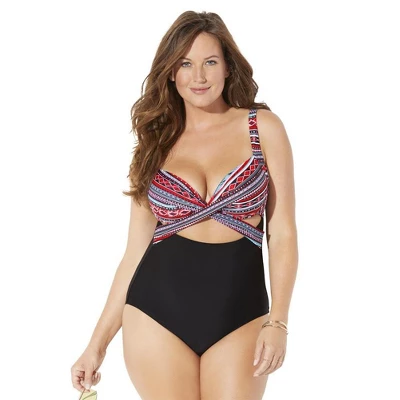 Swimsuits For All Women’s Plus Size Cut Out Underwire One Piece Swimsuit - Image 8